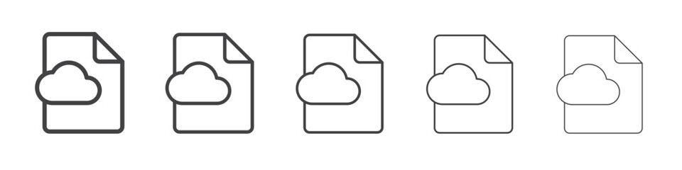 Cloud document icon outline ilustration vector symbol