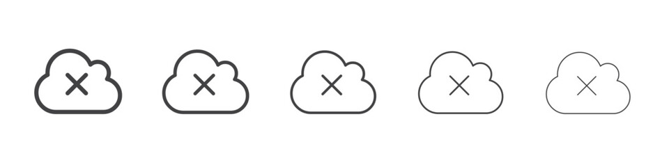 Cloud off icon outline ilustration vector symbol