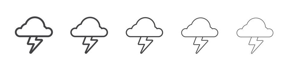 Cloud storm icon outline ilustration vector symbol
