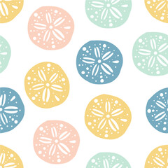 Multicolor smooth ocean star fish repeat vector abstract pattern 