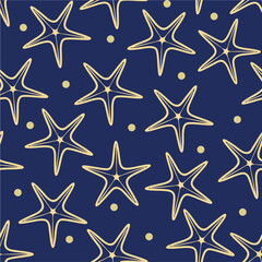 Multicolor smooth ocean star fish repeat vector abstract pattern 