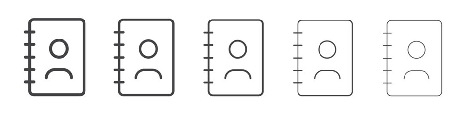Contacts icon outline ilustration vector symbol