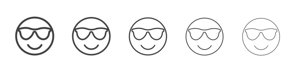 Cool Emoji Icon outline ilustration vector symbol