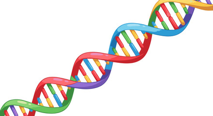 Colorful, Detailed Illustration of a DNA Double Helix Structure