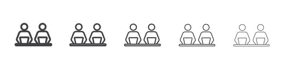 Coworking icon outline ilustration vector symbol