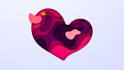 Pink Heart Design with Inner Heart Symbol for Love and Valentine's Day