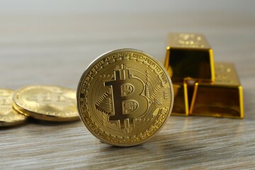 Bitcoin and cryptocurrency investment concept. Electronic decentralized money concept