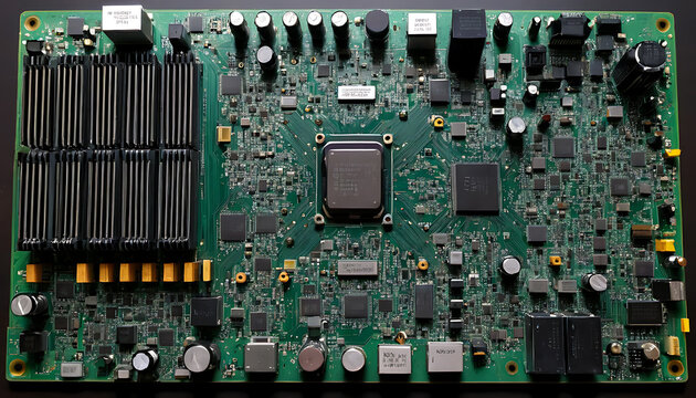 High-Resolution Close-Up of a Complex Electronic Circuit Board