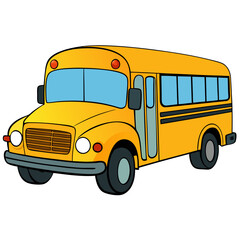yellow school bus front angle 