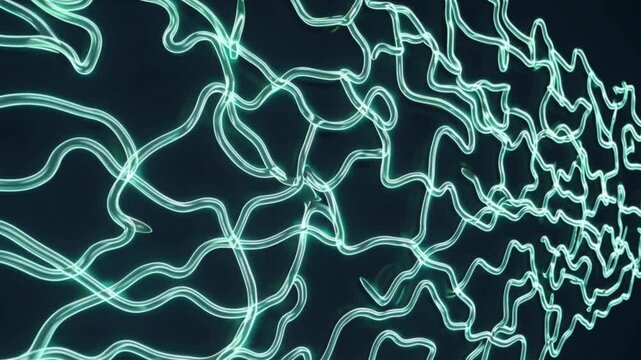 Seamless Loop of Glowing Water Veins Flowing Through Intricate Network, Ethereal Light, Fluid Motion, Abstract, Calming, Futuristic, Dark Background, Video Background