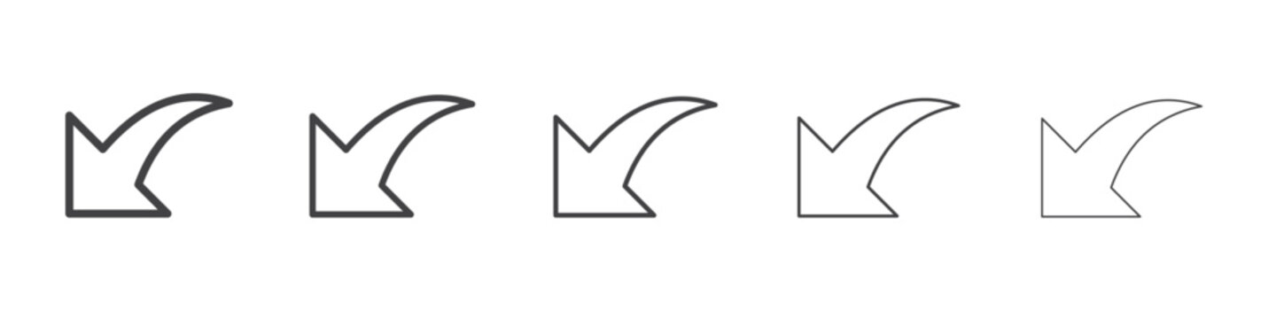 Downward icon outline ilustration vector symbol