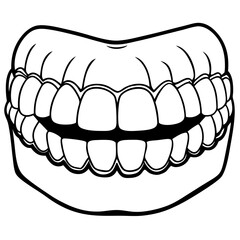 vector illustration of an open mouth