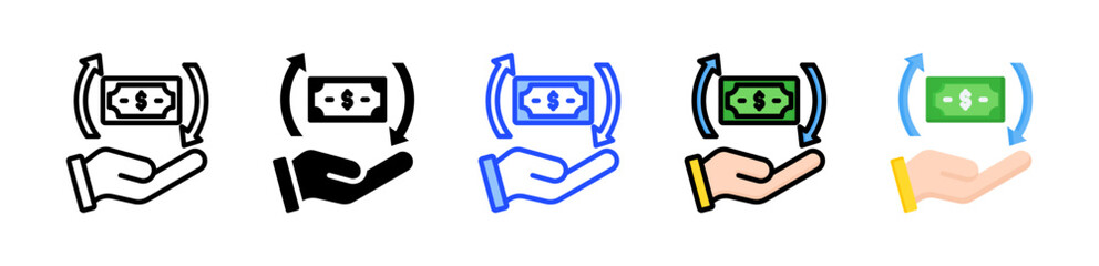 Refund Icon Collection With Multiple Styles