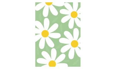 Fabric flower and leaves seamless pattern background image