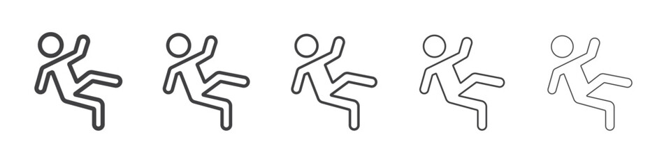 fall accident icon outline ilustration vector symbol