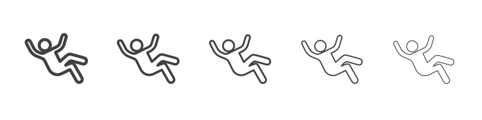 fall accident icon outline ilustration vector symbol