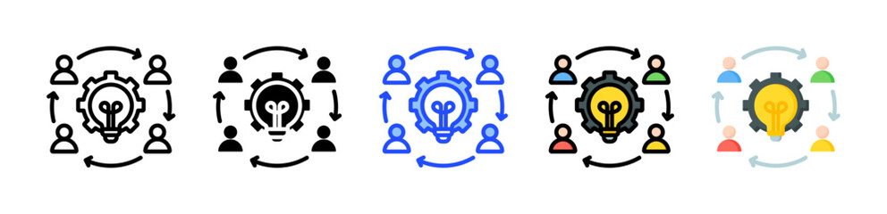 Knowledge Sharing Icon Collection With Multiple Styles