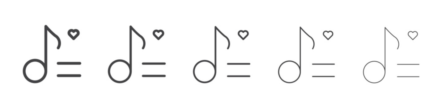 Favourite playlist icon outline ilustration vector symbol