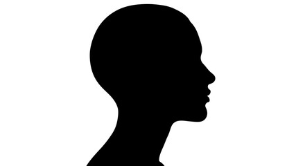 Simple Profile Silhouette of a Woman's Head and Neck