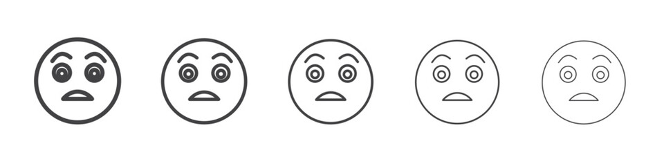 Fototapeta premium Fearfull face icon outline ilustration vector symbol