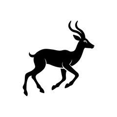 running antelope silhouette vector illustration 