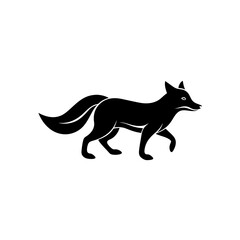 running arctic fox silhouette vector illustration  