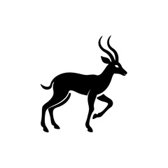 running antelope silhouette vector illustration 