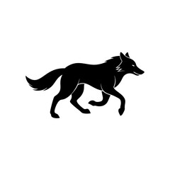 running arctic wolf silhouette vector illustration.svg