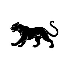 running black panther silhouette vector 