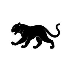 running black panther silhouette vector 