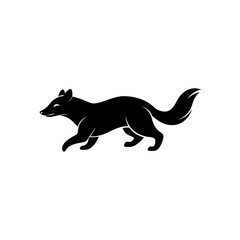 running bush dog silhouette vector illustration 