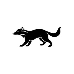 running bush dog silhouette vector illustration