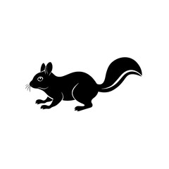 running chinchilla silhouette vector illustration 