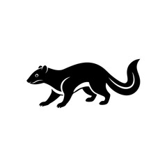 running civet silhouette vector illustration 