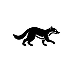 running coati silhouette vector illustration 