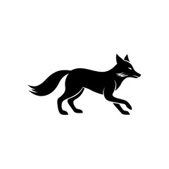 running corsac fox silhouette vector illustration .svg