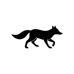 running corsac fox silhouette vector illustration 