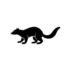 running coati silhouette vector illustration 