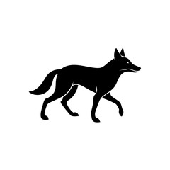 running coydog silhouette vector illustration 