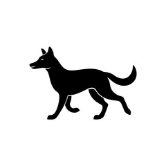 running dingo pup silhouette vector illustration 