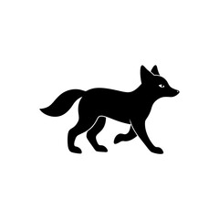 running dhole pup silhouette vector illustration 