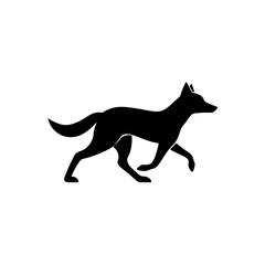 running dingo silhouette vector illustration
