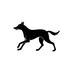 running dog silhouette vector illustration 