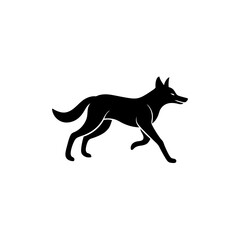 running dingo silhouette vector illustration 