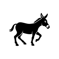 running donkey silhouette vector illustration 