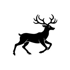running elk silhouette vector illustration 
