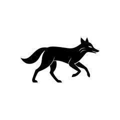 running ethiopian wolf silhouette vector 