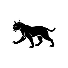 running eurasian lynx silhouette vector 