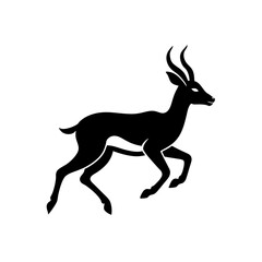 running gazelle silhouette vector illustration 