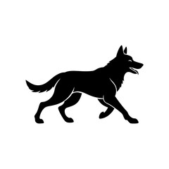 running german shepherd silhouette vector 